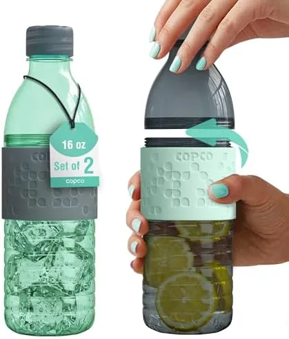 Copco hydra 16.9 oz water bottle, set of 2 in Blue/Gray